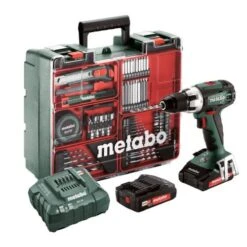 Perceuse-visseuse 18V Metabo BS 18 LT Set + 2 Batteries 2 Ah + Chargeur + Accessoires - 602102600