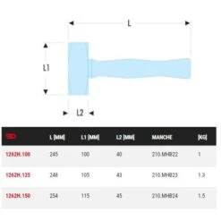 Massette Facom à Angles Abattues 1262H 5 Massette Facom à Angles Abattues 1262H -Promos Outil Boutique AFD 104278