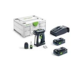 Perceuse-visseuse 18V Festool C18HPC 4,0 I-Plus 18 V + 2 Batteries 4 Ah + Chargeur + Coffret Systainer - 576435