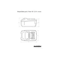 Batterie Metabo LI-POWER 18 V 5.2 Ah - 625592000 9 Batterie Metabo LI-POWER 18 V 5.2 Ah - 625592000 -Promos Outil Boutique AFD 131940