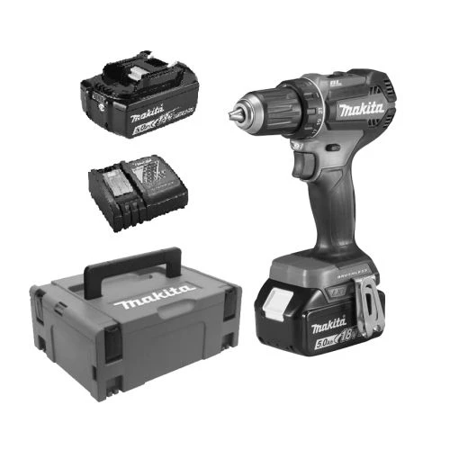 Perceuse-visseuse 18V Makita DDF485RTJ + 2 Batteries BL1850B + Chargeur DC18RC + Makpac 2 3 Perceuse-visseuse 18V Makita DDF485RTJ + 2 Batteries BL1850B + Chargeur DC18RC + Makpac 2