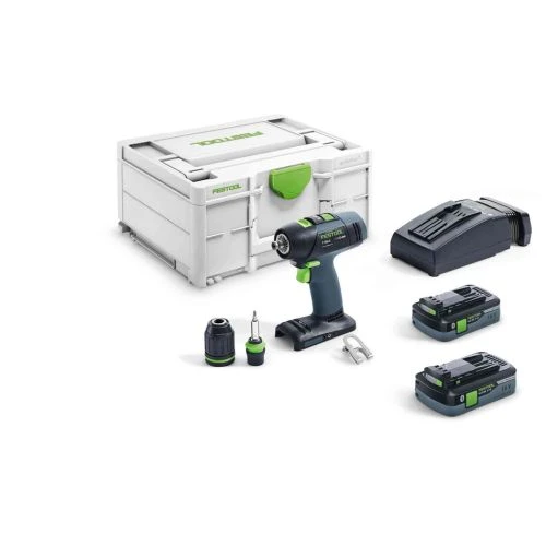Perceuse-visseuse 18V Festool T18+3HPC 4,0 I-Plus + 2 Batteries 4Ah + Chargeur + Coffret Systainer3 - 576446 3 Perceuse-visseuse 18V Festool T18+3HPC 4,0 I-Plus + 2 Batteries 4Ah + Chargeur + Coffret Systainer3 - 576446