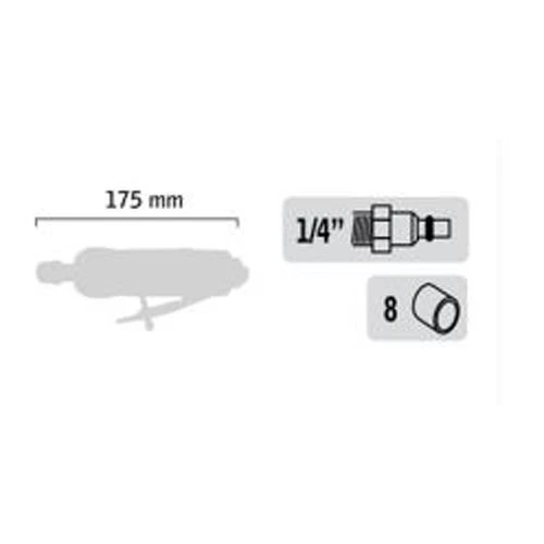 Meuleuse Droite Pneumatique 375W Général Pneumatic GP3130BC + Accessoires En Coffret 4 Meuleuse Droite Pneumatique 375W Général Pneumatic GP3130BC + Accessoires En Coffret – Image 2