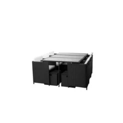 Ensemble Repas 11 Pièces CUBE DINNING Acier Noir 10 Ensemble Repas 11 Pièces CUBE DINNING Acier Noir -Promos Outil Boutique AFD 154889