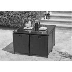 Ensemble Repas 5 Pièces CUBE DINNING Acier Noir - TE-DINING13 6 Ensemble Repas 5 Pièces CUBE DINNING Acier Noir - TE-DINING13 -Promos Outil Boutique AFD 154907