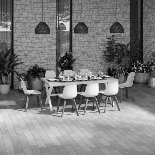 Table De Jardin WOODY Ciment / Acacia - SETWOODY 4 Table De Jardin WOODY Ciment / Acacia - SETWOODY – Image 2