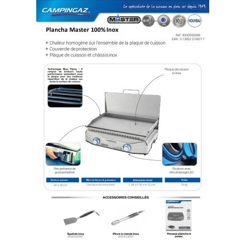 Plancha Gaz à Poser MASTER EX Campingaz Inox 60 X 40 - 3000005699 8 Plancha Gaz à Poser MASTER EX Campingaz Inox 60 X 40 - 3000005699 – Image 6