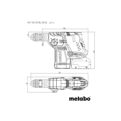 Perforateur-burineur 18V Metabo SDS+ KH18 LTX BL 24 Q (sans Batterie Ni Chargeur) + Coffret METABOX - 601714840 6 Perforateur-burineur 18V Metabo SDS+ KH18 LTX BL 24 Q (sans Batterie Ni Chargeur) + Coffret METABOX - 601714840 – Image 4