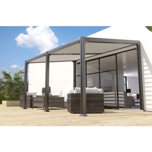 Pergola Adossée BRISBANE Couleur Du Monde 3 X 4 M Gris Anthracite - BRISBANE 3 Pergola Adossée BRISBANE Couleur Du Monde 3 X 4 M Gris Anthracite - BRISBANE