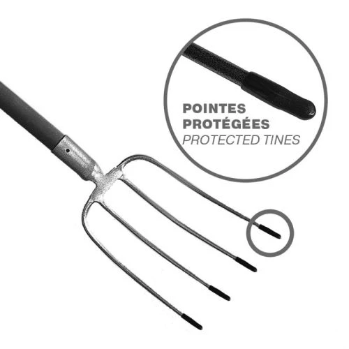 Fourche à Fumier à Douille Pointes Protégées Mermier à 4 Dents En Acier 4 Fourche à Fumier à Douille Pointes Protégées Mermier à 4 Dents En Acier – Image 2