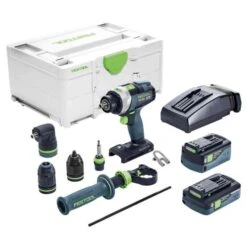 Perceuse-visseuse Ă Percussion 18V Festool QUADRIVE + 2 Batteries + Chargeur Rapide + SYS3 - 577248