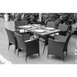 Ensemble Repas 7 Pièces DINING En Acier Noir - M39 10 Ensemble Repas 7 Pièces DINING En Acier Noir - M39 -Promos Outil Boutique AFD 181342