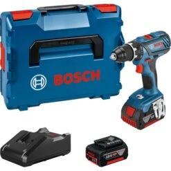 Perceuse-visseuse 18V Bosch GSR 18V-28 + 2 Batteries 4 Ah + Chargeur + Coffret L-Boxx - 0615990K3S