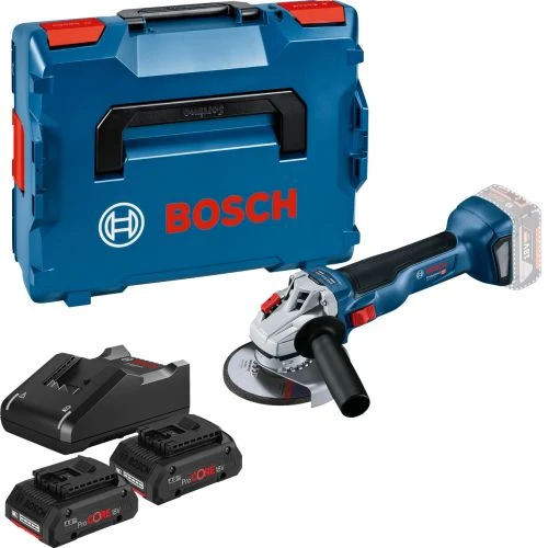 Meuleuse Angulaire 18 V Bosch GWS 18V-10 + 2 Batteries 4 Ah + Chargeur + L-Boxx 3 Meuleuse Angulaire 18 V Bosch GWS 18V-10 + 2 Batteries 4 Ah + Chargeur + L-Boxx
