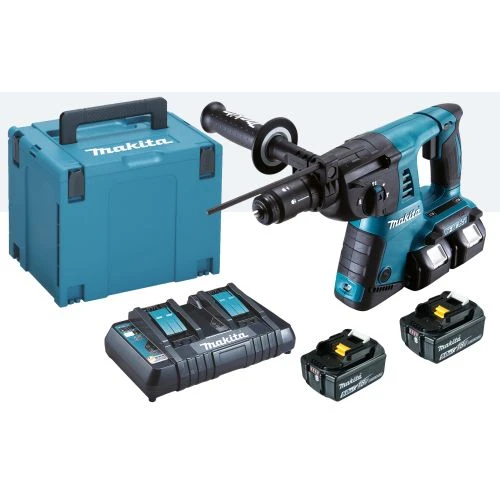 Perforateur SDS-Plus 36V Makita DHR264ZJ + 4 Batteries 5 Ah + Chargeur + Coffret MAKPAC 3 Perforateur SDS-Plus 36V Makita DHR264ZJ + 4 Batteries 5 Ah + Chargeur + Coffret MAKPAC