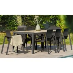 Table De Jardin VENISE DCB Garden 195X90 Gris Anthracite - VENISE-TB200 -Promos Outil Boutique AFD 190509