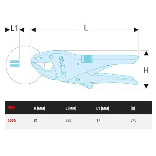 Pince-étaux à Bec Court Facom - 500APB 5 Pince-étaux à Bec Court Facom - 500APB – Image 3