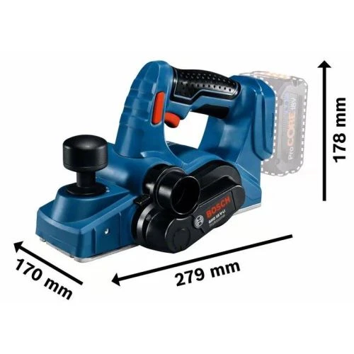 Rabot 18V Bosch GHO 18 V-LI + 2 Batteries ProCORE 8.0Ah + Chargeur GAL 1880 CV + L-BOXX - 06015A030H 4 Rabot 18V Bosch GHO 18 V-LI + 2 Batteries ProCORE 8.0Ah + Chargeur GAL 1880 CV + L-BOXX - 06015A030H – Image 2